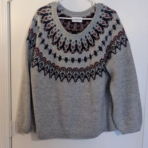 Old Navy Gray Nordic Pattern Women's Sweater